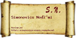Simonovics Noémi névjegykártya